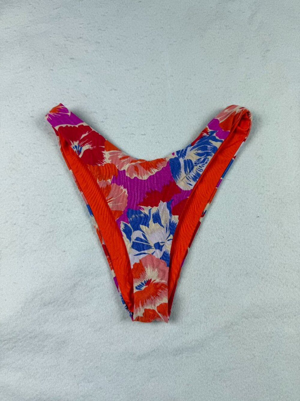 L*SPACE Pink/Orange Floral Hi-Cut Bikini Bottoms Size XS